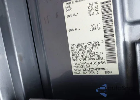 2010 Nissan Altima 2.5 S from USA, damaged, VIN 1N4AL2AP4AN489466